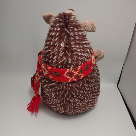 Hanna's Handiworks Wonderland Hedgehog Sitter Plush, Red Scarf 7.5” H - Picture 2 of 10